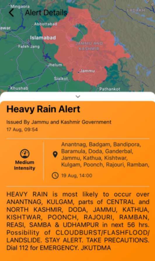 Red Alert for J&K Red Alert for J&K