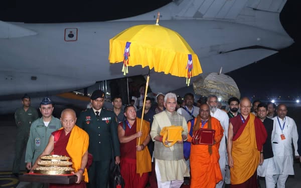 LG Manoj Sinha Returns with Holy Relics of Lord Buddha LG Manoj Sinha Returns with Holy Relics of Lord Buddha