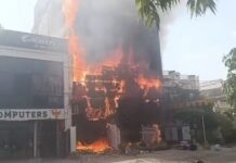 Massive Fire Breaks Out at Coaching Centre in Lucknow’s Aliganj Area Lucknow coaching centre fire