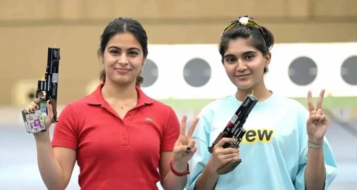 Rajnath Singh congratulates Esha Singh and Manu Bhaker