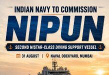 Indian Navy to Commission Indigenous Diving Support Vessel Nipun on August 31 Indian Navy Nipun Diving Support Vessel