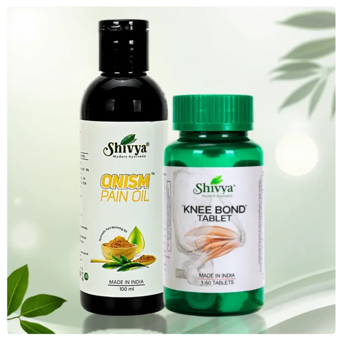 Shivya Ayurveda Knee Bond Tablets and Onism Pain Oil