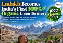 Ladakh Becomes India’s First 100% Organic Union Territory, Marks Milestone in Sustainable Farming Ladakh 100% organic Union Territory